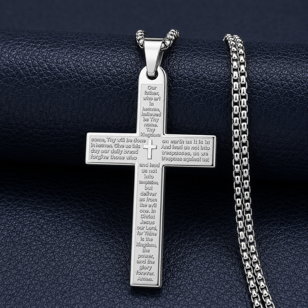 Prayer Armor Cross Chain Silver